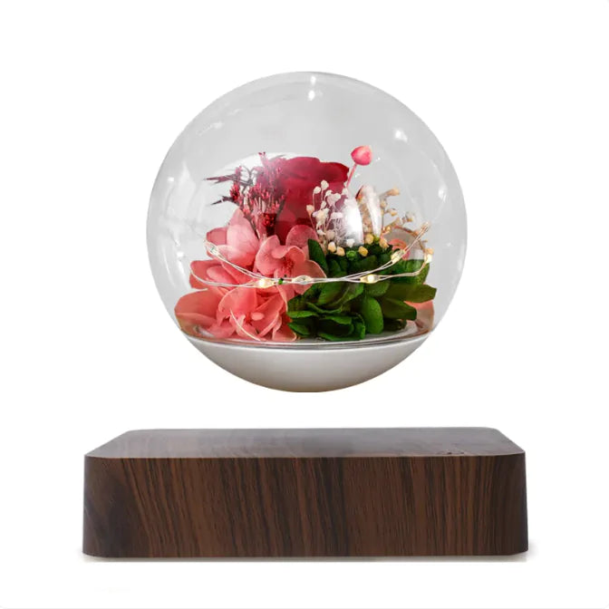 Home Desk Decoration Magnetic Levitation Perpetual Flower Ornament by Anti Spier