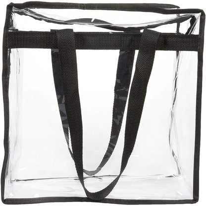 2x Clear PVC Tote Bag Women Large Transparent Handbag Zip Purse Stadium Security by Anti Spier