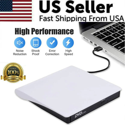Slim External CD DVD Drive USB 3.0 Disc Player Burner Writer For Laptop PC Mac by Anti Spier