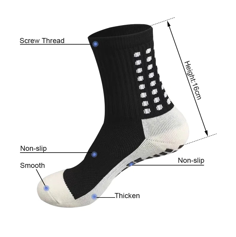 3 Pair Sport Socks Anti Slip W/ Grip Soccer Men Football Basketball Sock Premium by Anti Spier
