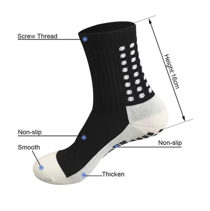 3 Pair Sport Socks Anti Slip W/ Grip Soccer Men Football Basketball Sock Premium by Anti Spier