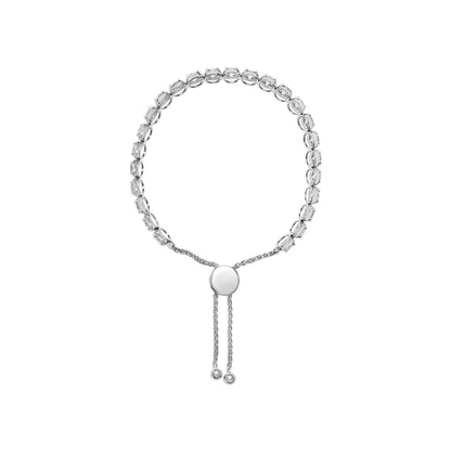 14K White Gold 6.00 Cttw Diamond 4”-10” Adjustable Bolo Tennis Bracelet (I-J Color, I1-I2 Clarity) by Anti Spier