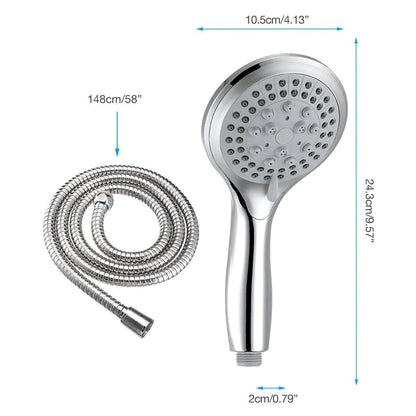 High Pressure Shower Head 5 Settings Handheld Shower Heads Spray With 5 FT Hose by Anti Spier