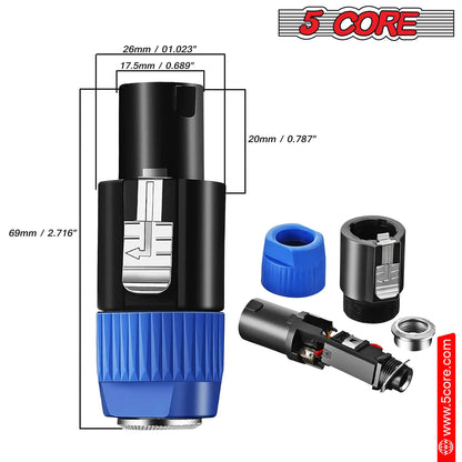 5 Core Speakon Adapter High Quality Audio Jack Male Audio Pin Speaker Adapter Connector by Anti Spier