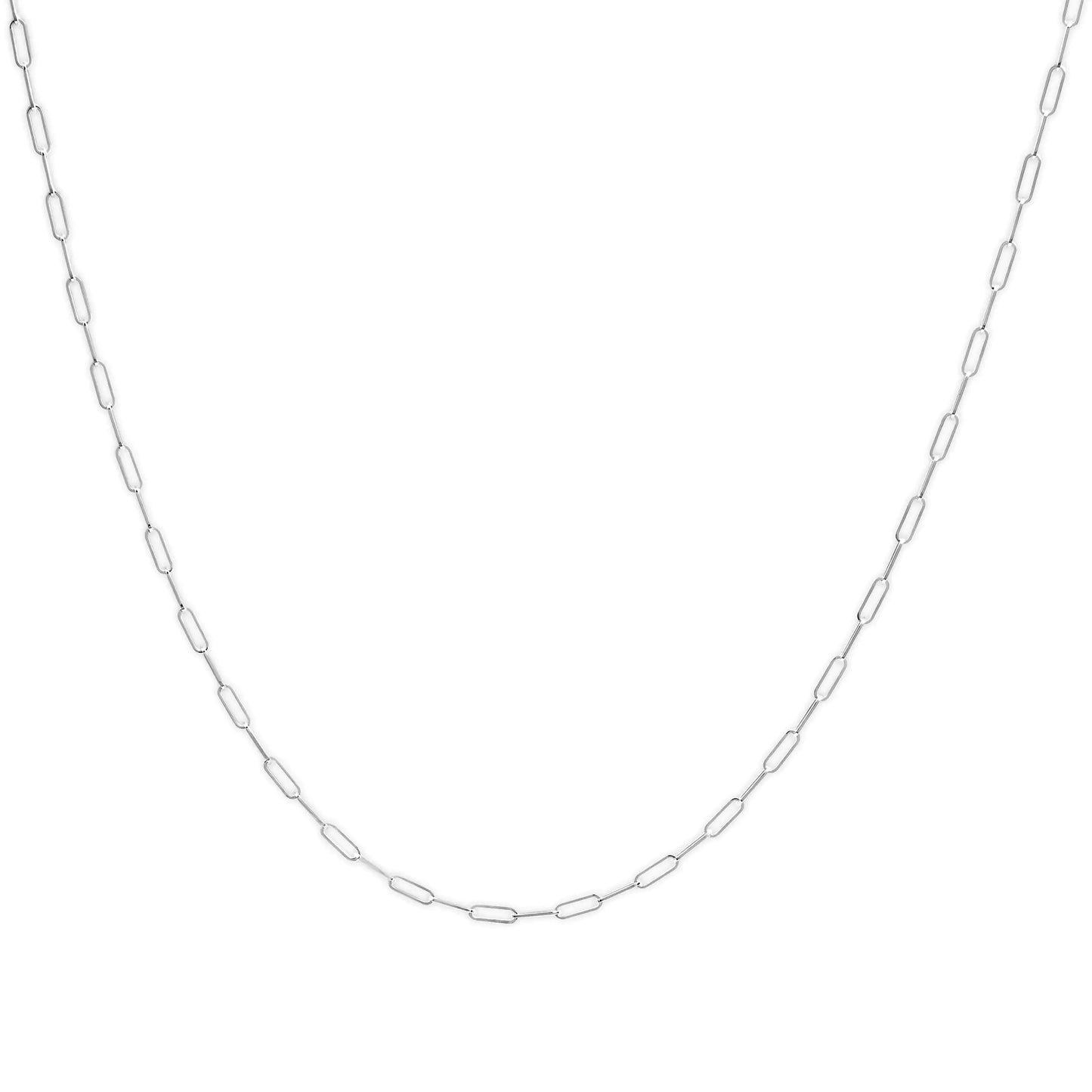 Unisex Solid 14K Gold 2.5mm Paperclip Chain Necklace by Anti Spier