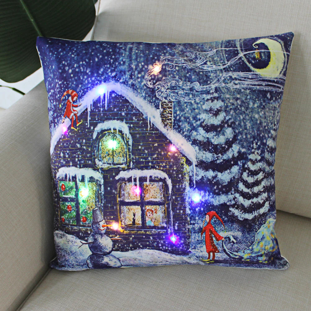 Super Soft Plush Christmas LED Lantern Pillowcase by Anti Spier