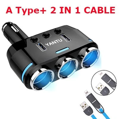 12V-24V Car splitter Cigarette Lighter Socket Plug Dual USB Charger Adapter by Anti Spier