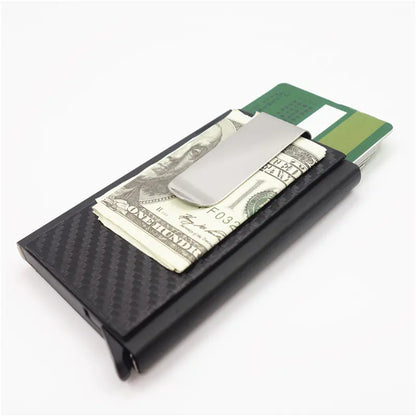 Aluminum Alloy RFID Wallet with Carbon Fiber Card Case by Anti Spier