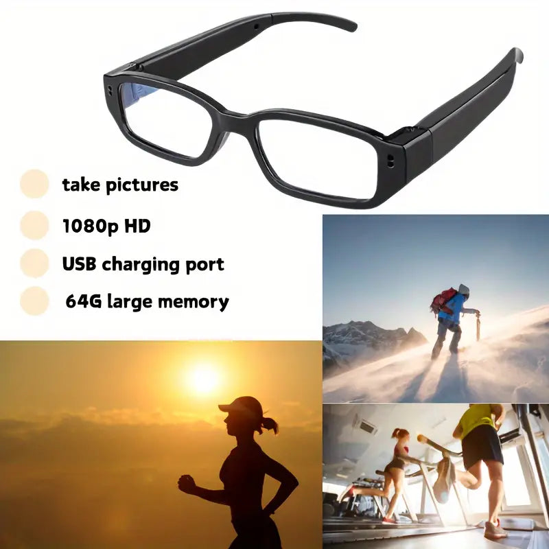 1pc Smart Glasses Camera 1080P Digital Video Recorder Action Camera for Traveling, Camping & Outdoor Activities, Adventure Gear, Modern Eyewear, Functional Design, Travel Recording, Compact Design, High quality Lens, Content Creators by Anti Spier