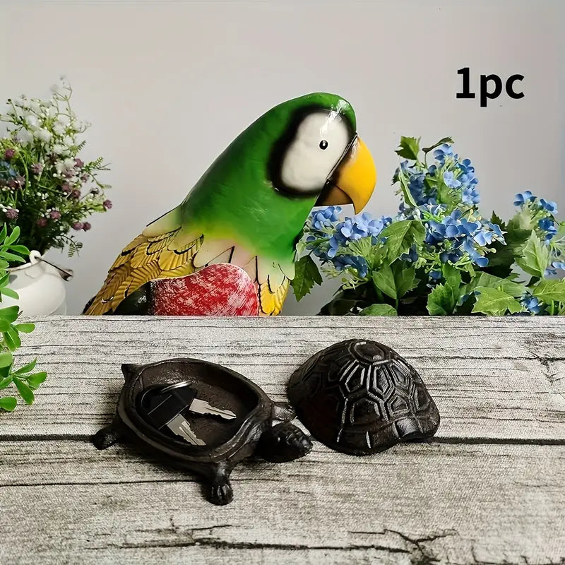Heavy-Duty Cast Iron Turtle Key Box with Flip-Top Lid - Hidden Key Hider for Door, Garden, Patio - Spare Key Storage - Indoor/Outdoor - Home, Office, Cabin - Outdoor Concealment, Durable, Unique Organizer by Anti Spier
