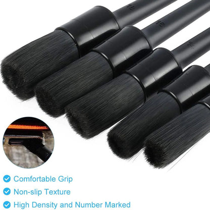 5PC Car Detailing Brush Kit Boar Hair Vehicle Auto Interior For Wheel Clean Sets by Anti Spier