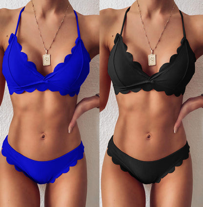 New Bikini sexy solid color Cut flower Bikini Lace swimsuit women's separate swimsuit bikiniW73 by Hypersku