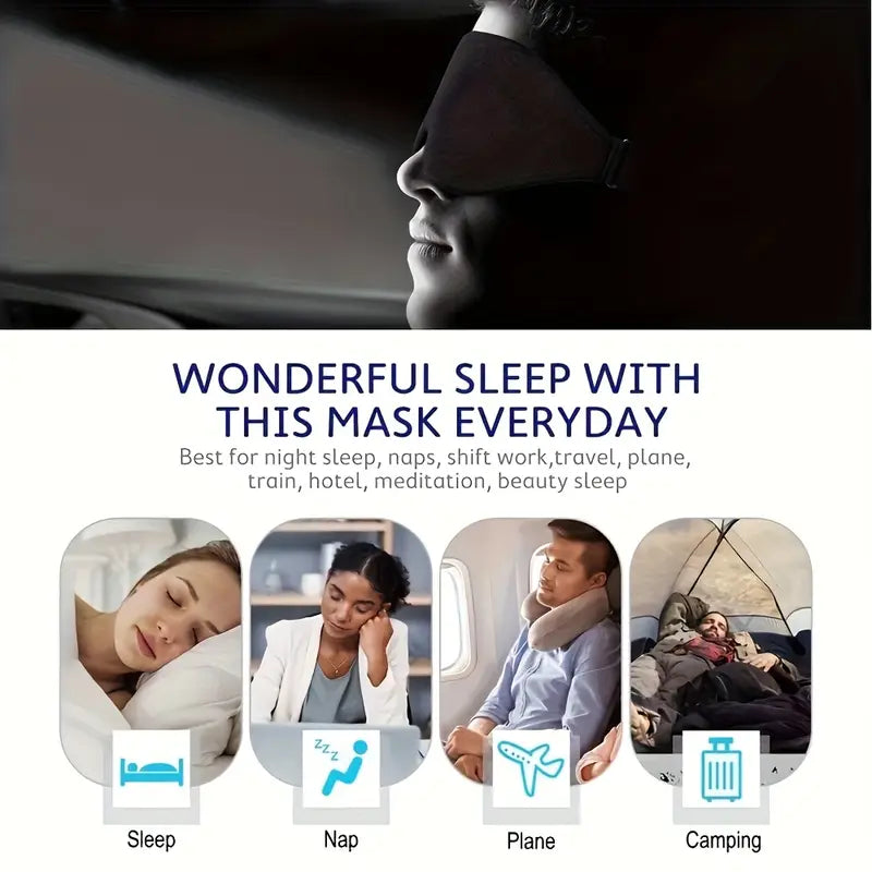 Adjustable 3D Sleep Mask for Men & Women - Breathable, Light-Blocking Eye Cover for Naps & Travel Father's Day, Mother's Day Gift by Anti Spier