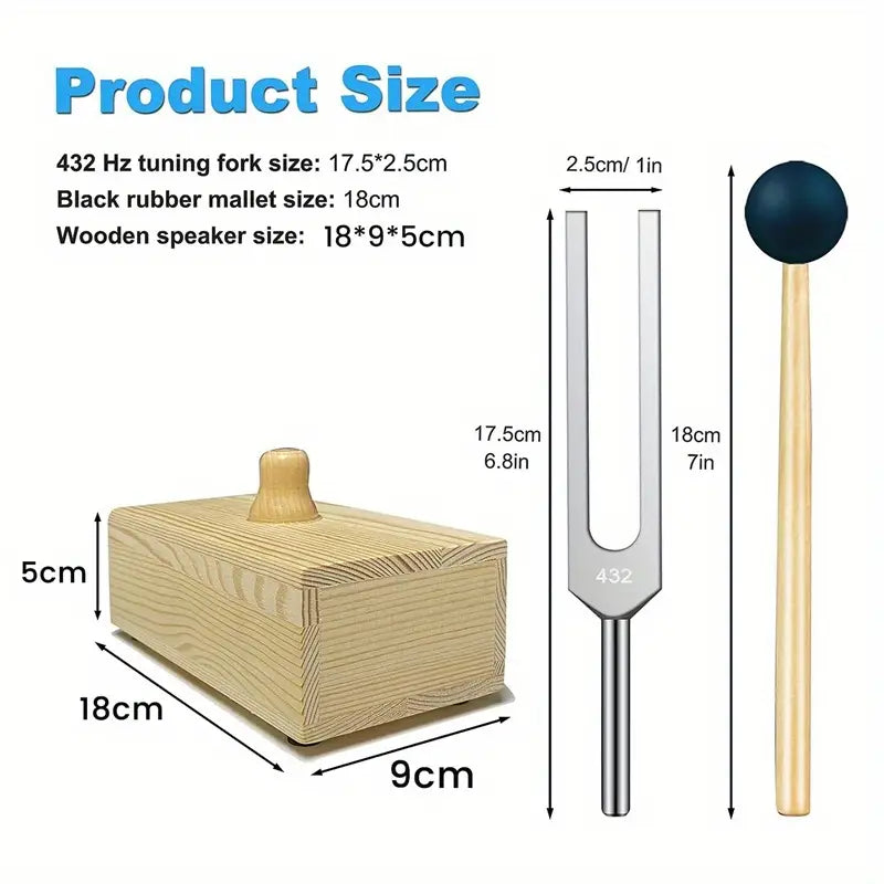 432Hz Tuning Fork with Resonance Box, for Sound Healing, Tuning Fork Resonance Teaching, Hearing Tests, Meditation by Anti Spier