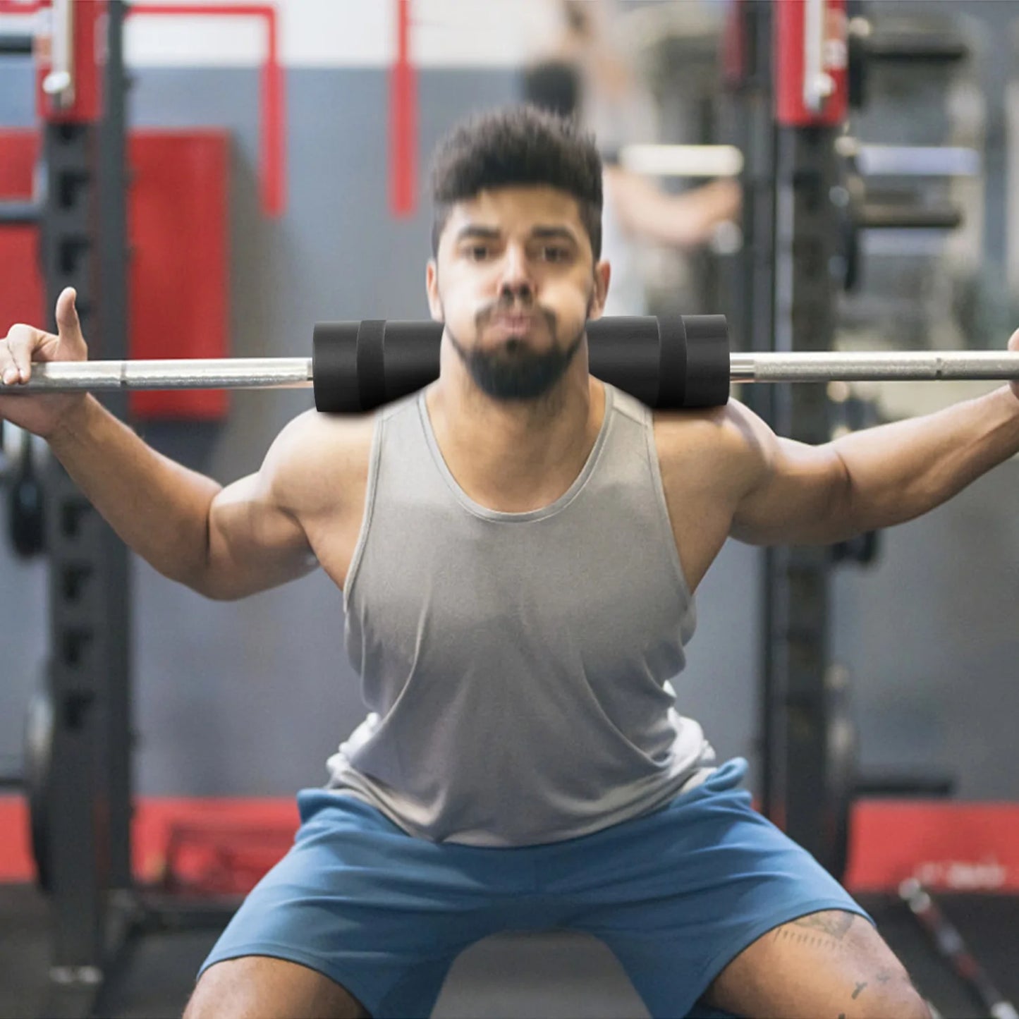 Barbell Squat Pad with Fixing Straps for Weightlifting by Anti Spier