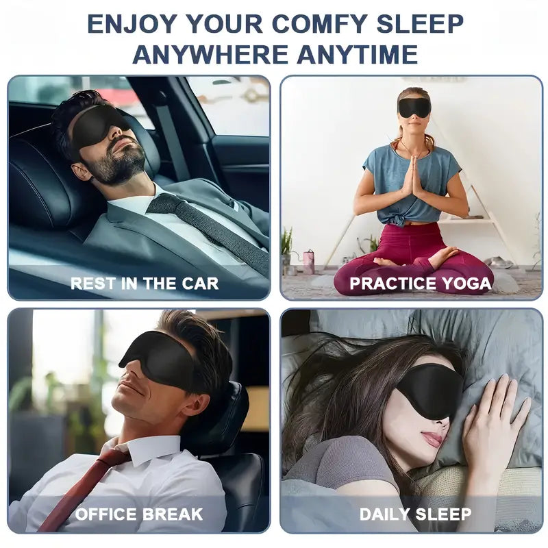 Adjustable 3D Sleep Mask for Men & Women - Breathable, Light-Blocking Eye Cover for Naps & Travel Father's Day, Mother's Day Gift by Anti Spier