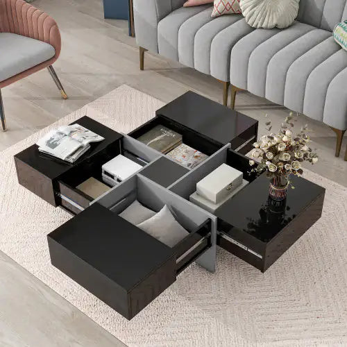 Unique Design Coffee Table With 4 Hidden Storage Compartments by Anti Spier