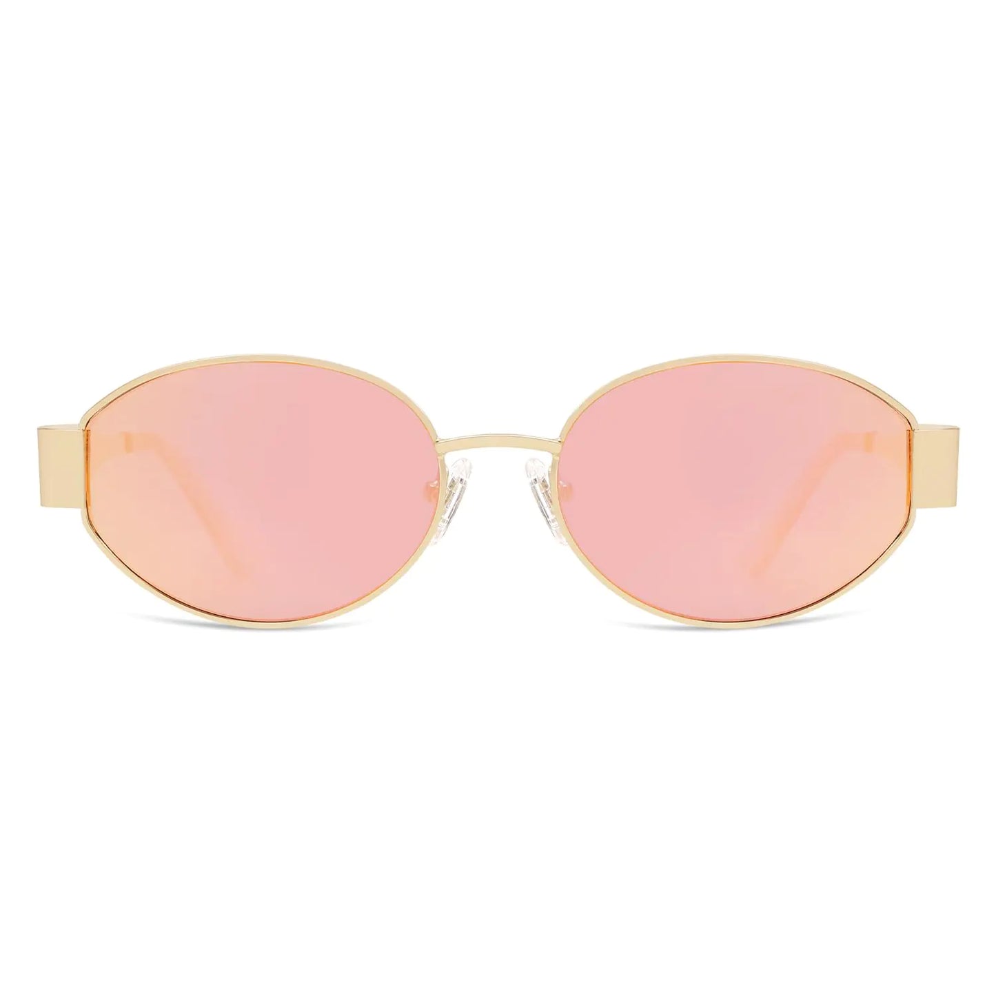 SOJOS Retro Oval Sunglasses for Women Men Trendy Sun Glasses Classic Shades UV400 Protection SJ1217 Gold/Grey by Anti Spier