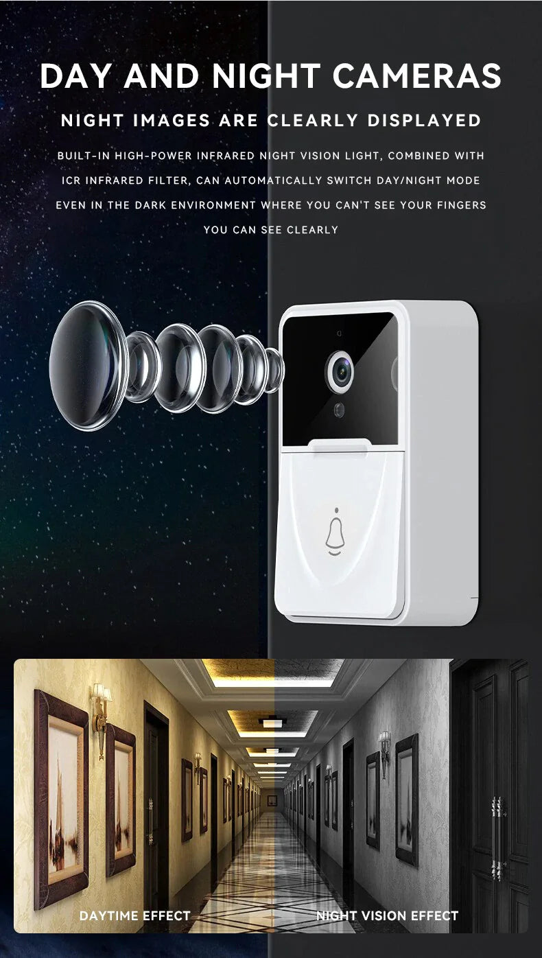 Wireless Security WiFi Smart Doorbell Intercom Video Camera Bell Chime Door Ring by Anti Spier