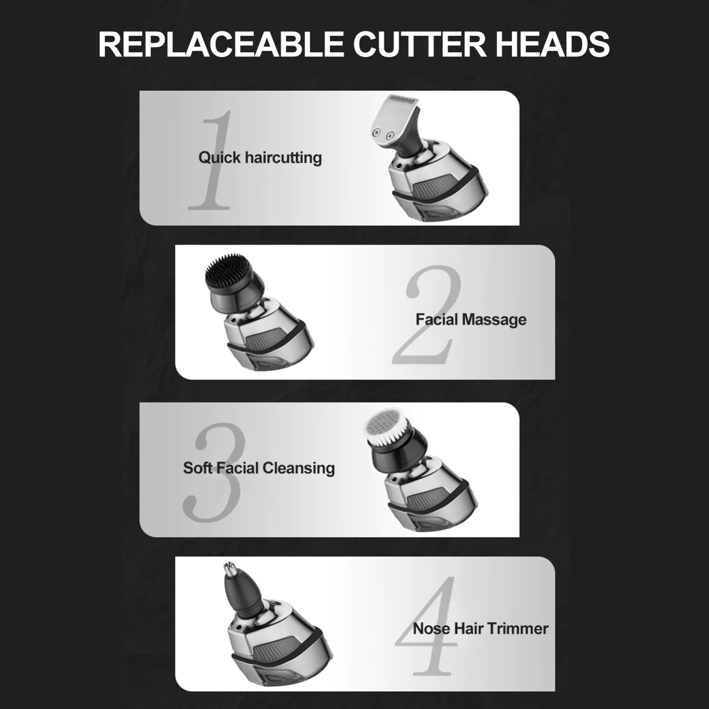 7D Cordless Shaver Hair Trimmer Men’s 5-In-1 Electric Head Shaver Razor Men Wet by Anti Spier