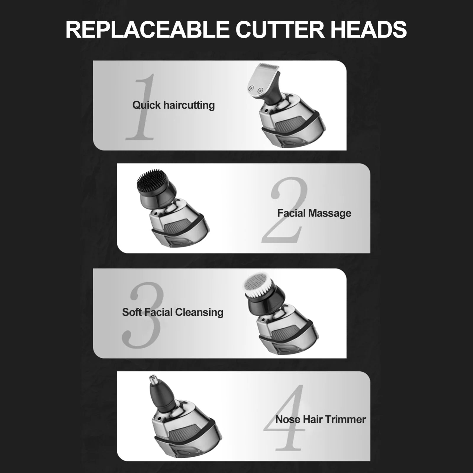 7D Cordless Shaver Hair Trimmer Men’s 5-In-1 Electric Head Shaver Razor Men Wet by Anti Spier