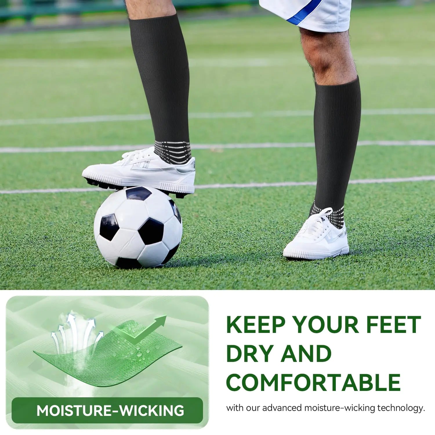 IRAMY Compressive Soccer Socks Ankle Compression Support Coolmax Wicking Anti-Slip Football Baseball Softball 1/2/3 Packs Small Red-two Packs by Anti Spier