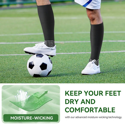 IRAMY Compressive Soccer Socks Ankle Compression Support Coolmax Wicking Anti-Slip Football Baseball Softball 1/2/3 Packs Small Red-two Packs by Anti Spier