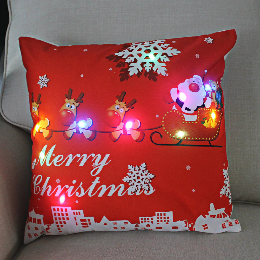 Super Soft Plush Christmas LED Lantern Pillowcase by Anti Spier