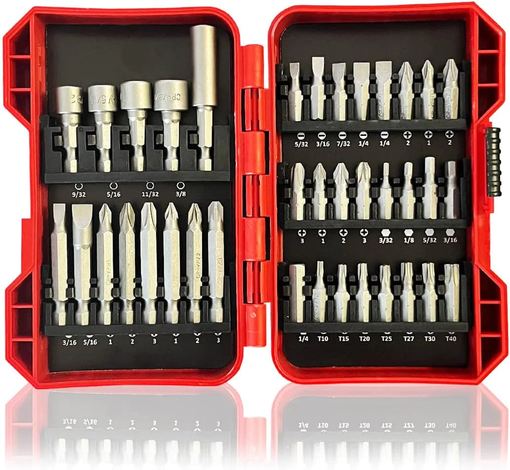 37 Piece Impact Screwdriver Bit Set Nut Driver Torx Phillips Tool Magnetic Drill by Anti Spier