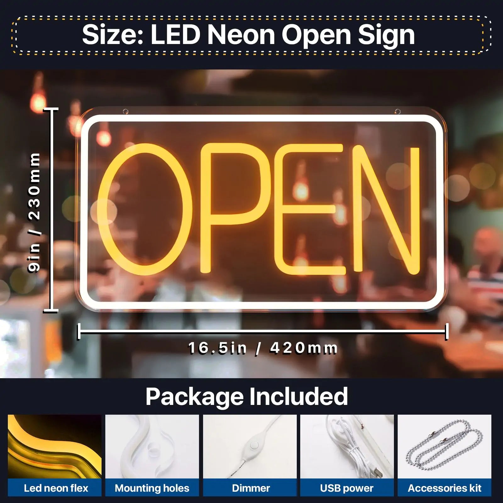 LED Store Open Sign Light by Anti Spier