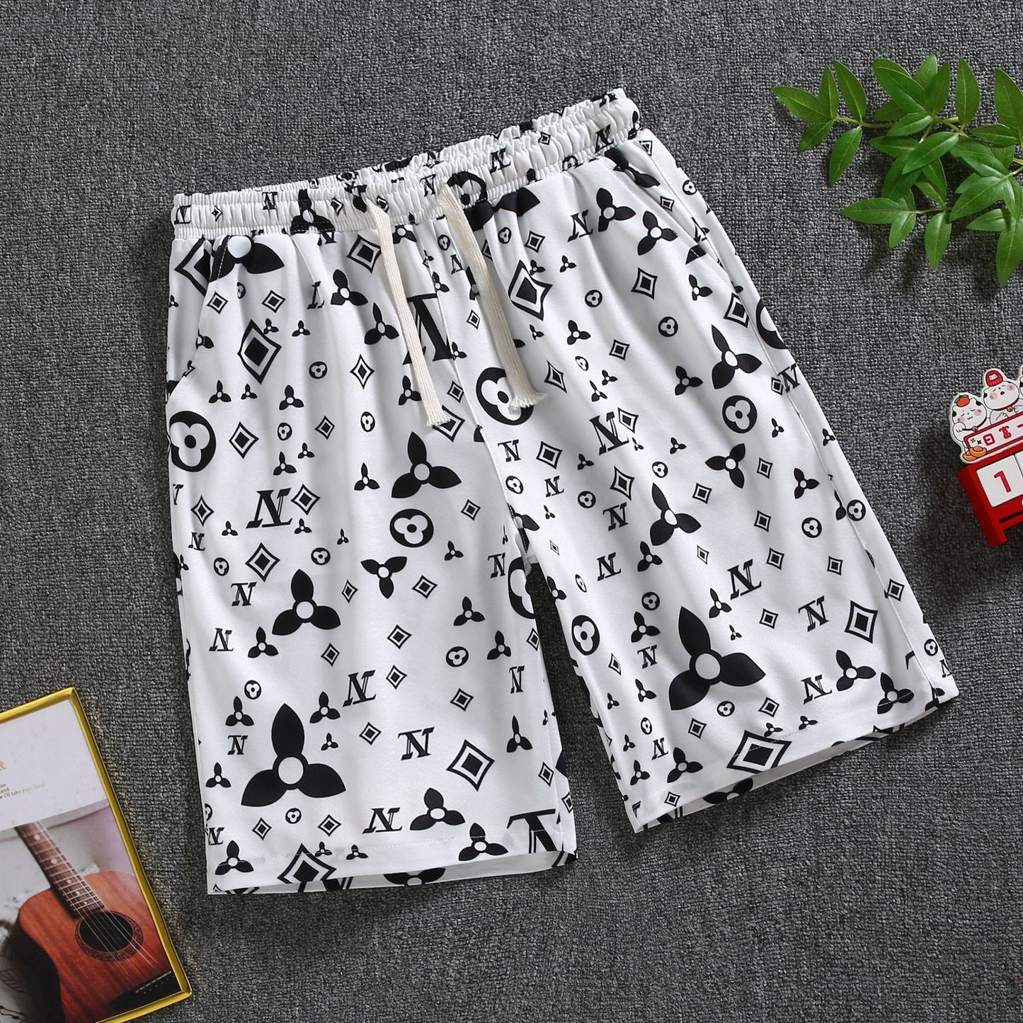 Quarter pants Men's summer beach pants Men's casual running shorts Men's 5 straight leg pants trend by Hypersku