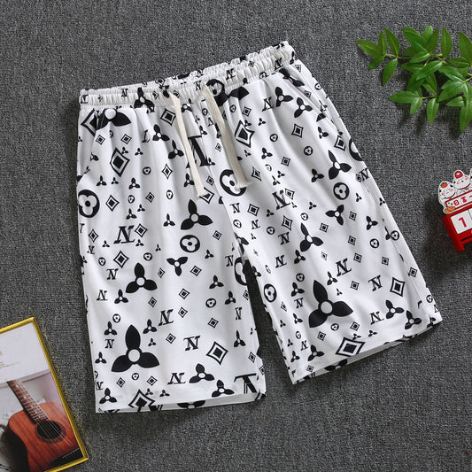 Quarter pants Men's summer beach pants Men's casual running shorts Men's 5 straight leg pants trend by Hypersku