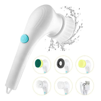 Electric Spin Scrubber with 5 Brush Heads Cordless Cleaning Brush Tub Tile Scrubber for Home Scrubber for Cleaning Kitchen Window Sink Dish Grout Wall Bathtub by Anti Spier