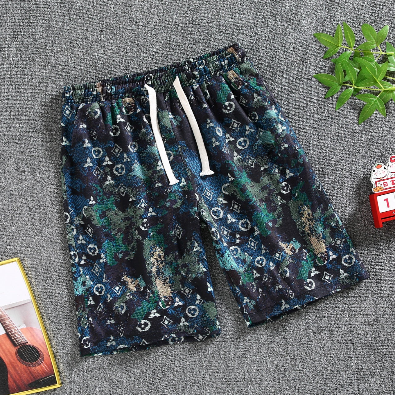 Quarter pants Men's summer beach pants Men's casual running shorts Men's 5 straight leg pants trend by Hypersku