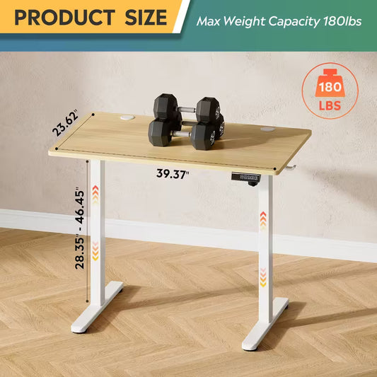 Electric Sit to Stand Desk with 3 Memory Presets, Adjustable Height Stand up Desk, Height Adjustable Standing Computer Desk for Home Office, 40/ 55/ 63/ 71 Inches, Ergonomic Workspace, Workspace Furniture, Sleek Design, Modern Desk by Anti Spier