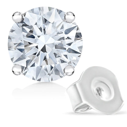 14K White Gold 1/2 Cttw 4-Prong Set Brilliant Round-Cut Solitaire Lab Grown Diamond Push Back Stud Earrings (F-G Color, VS2-SI1 Clarity) by Anti Spier