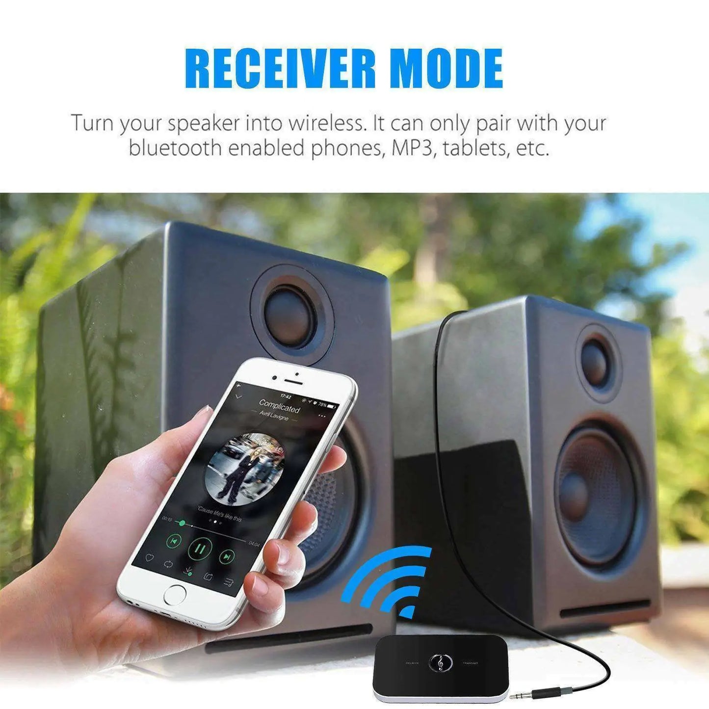 Bluetooth 5.0 Transmitter Receiver 2 IN 1 Wireless Audio 3.5mm Jack Aux Adapter by Anti Spier