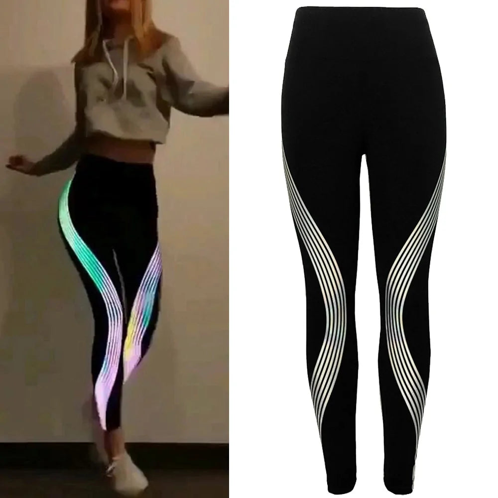 Rainbow Reflective Leggings For Women by Anti Spier