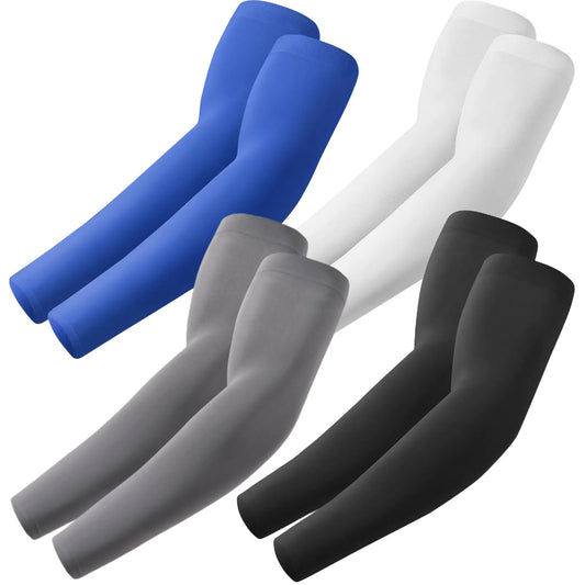 Arm Sleeves, Cooling UV Sun Protection Sports Compression for Men/Women 4 Pairs by Anti Spier