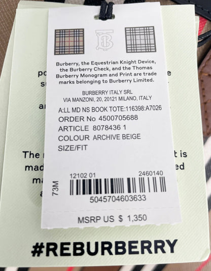 Burberry Medium NS Book Tote Bag Purse by Anti Spier