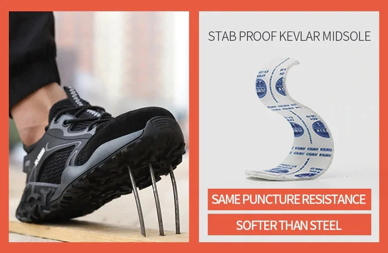 Anti-collision and Anti-smashing Breathable Safety Shoes by Anti Spier
