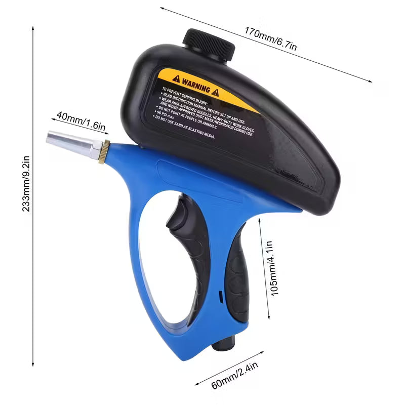 Sand Blaster 1pc Air-Powered Small Nozzle Pneumatic Sandblasting Gun | Metal Glass Anti-Rust Sandblasting Rust Remover Manual Sand Blaster for Air Compressor Home Improvement Auto Repair DIY by Anti Spier