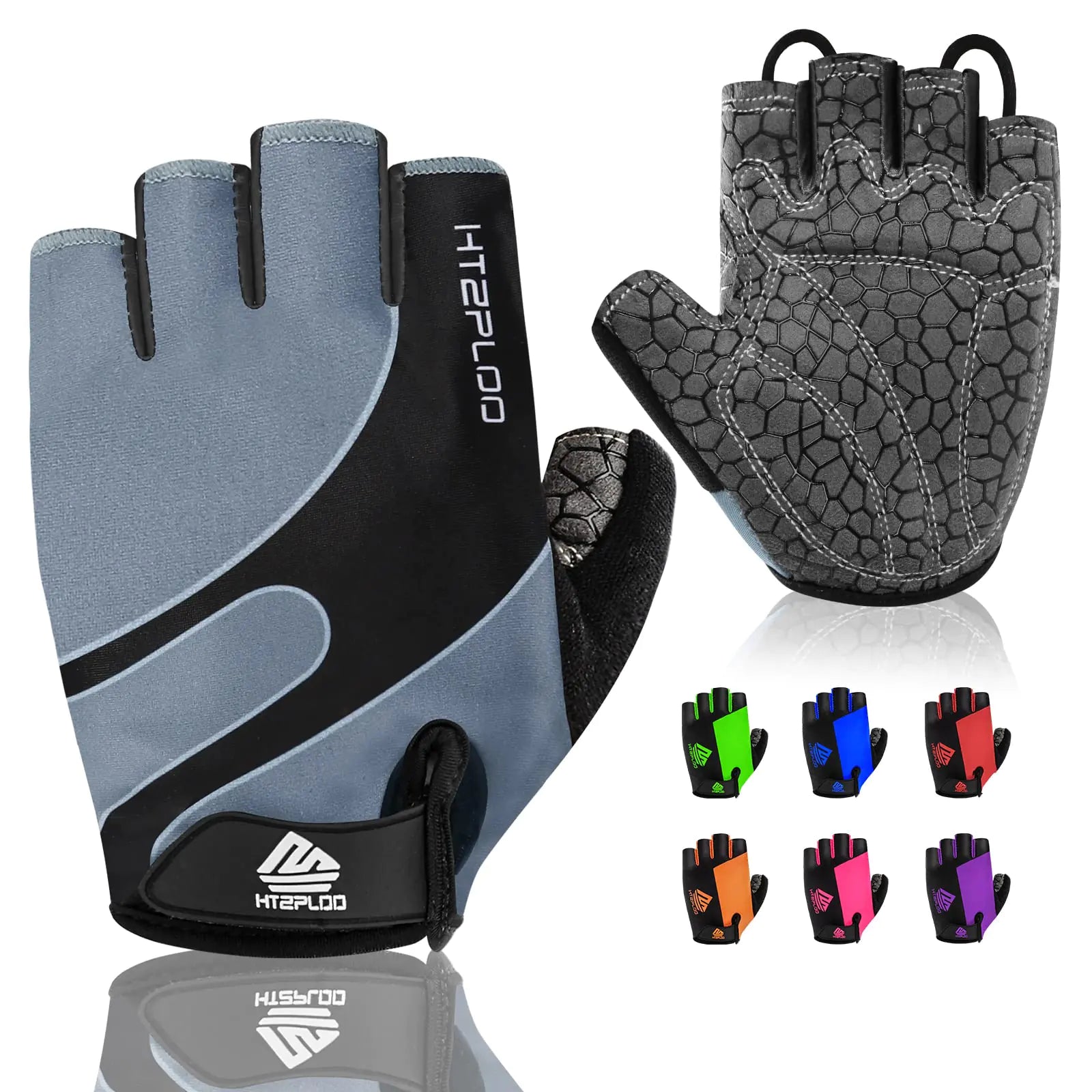 Bike Gloves Cycling Gloves Biking Gloves Bicycle Gloves for Men Women with Anti-Slip Shock-Absorbing Pad,Light Weight Half Finger Gloves for Cycling Workout Training Outdoor Black&gray X-Large by Anti Spier