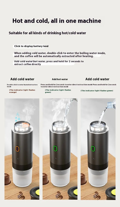Portable Capsule Coffee Machine Electric Small Wireless Heating by Anti Spier