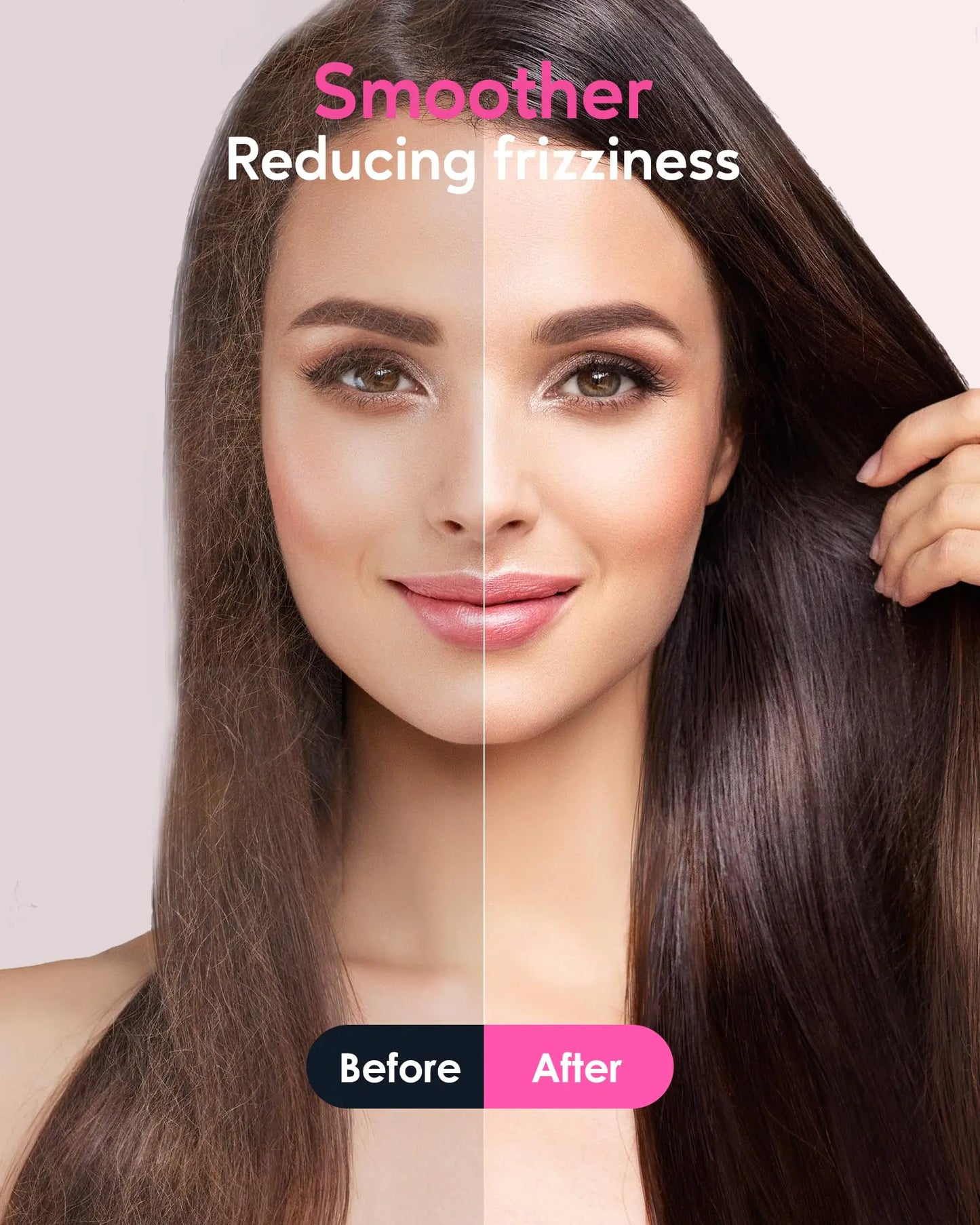 Wavytalk Hair Straightener Brush, Ionic Hair Straightening Comb for Women, Anti-Scald Ceramic Straightening Brush Fast Heating for Home Salon, Dual Voltage Pink. by Anti Spier