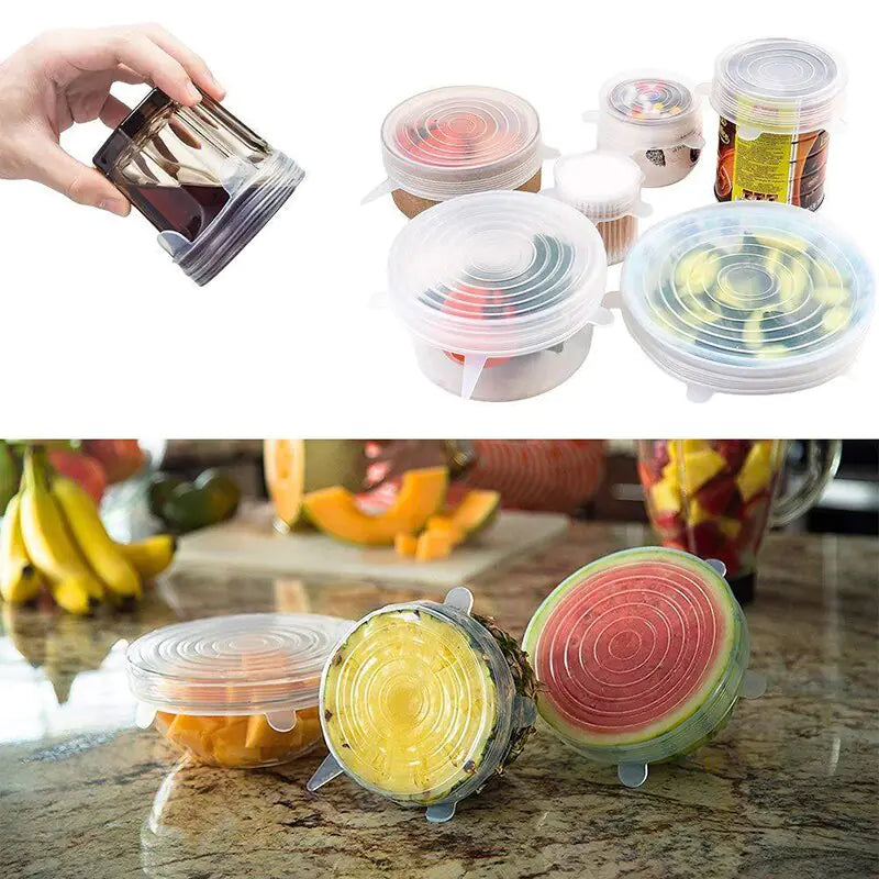 Silicone Stretch Lids Reusable Airtight Food Wrap Covers by Anti Spier