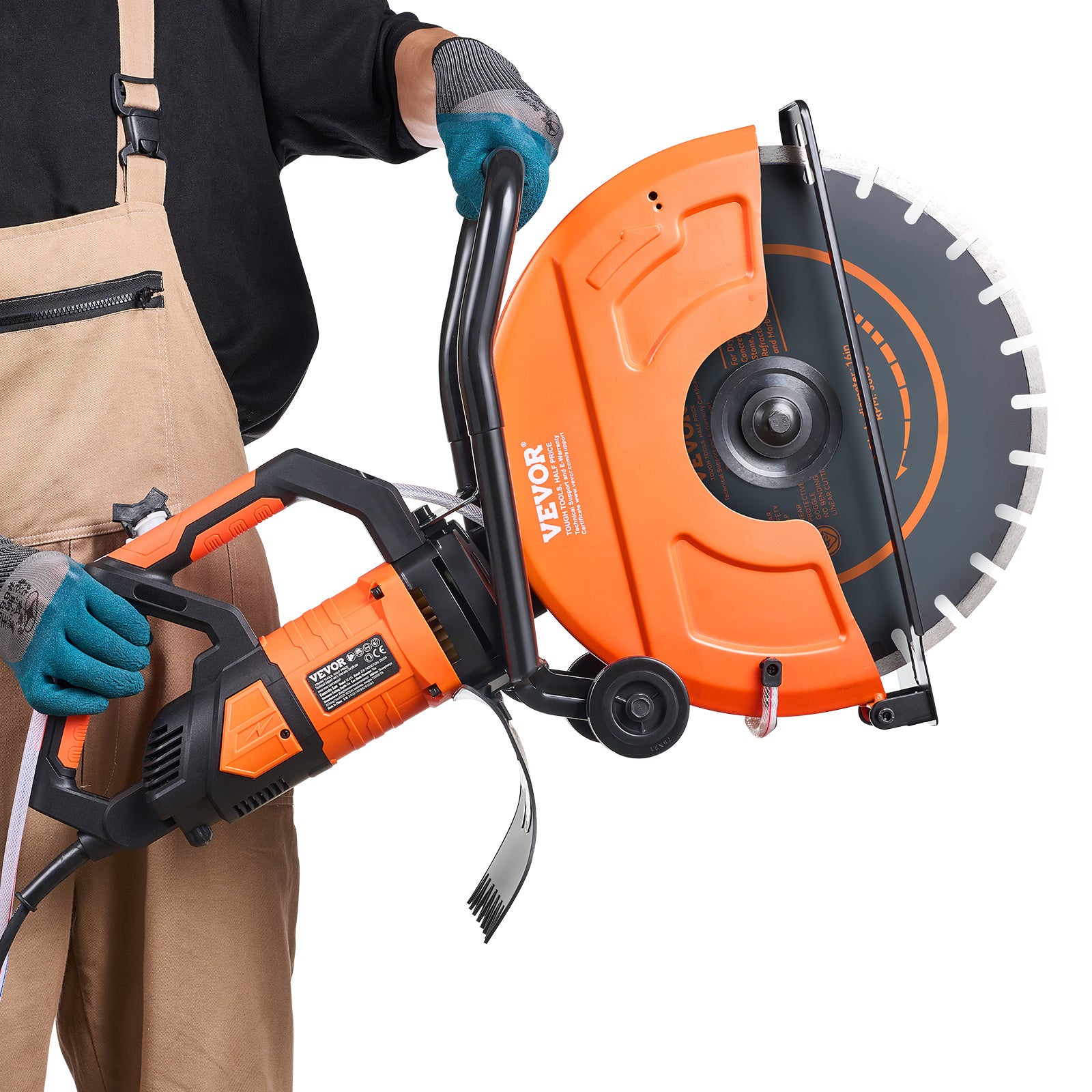 VEVOR Electric Concrete Saw, 16 In, 3200 W 15 A Motor Circular Saw Cutter With Max. 6 In Adjustable Cutting Depth, Wet Disk Saw Cutter Includes Water Line, Pump And Blade, For Stone, Brick by Anti Spier