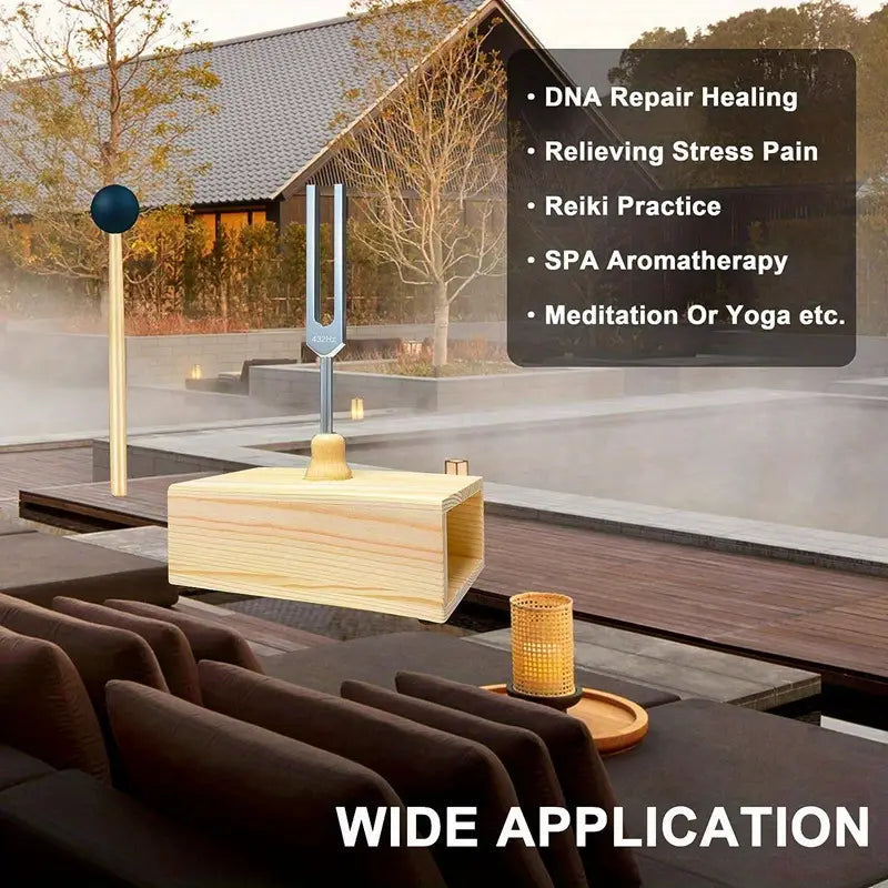 432Hz Tuning Fork with Resonance Box, for Sound Healing, Tuning Fork Resonance Teaching, Hearing Tests, Meditation by Anti Spier