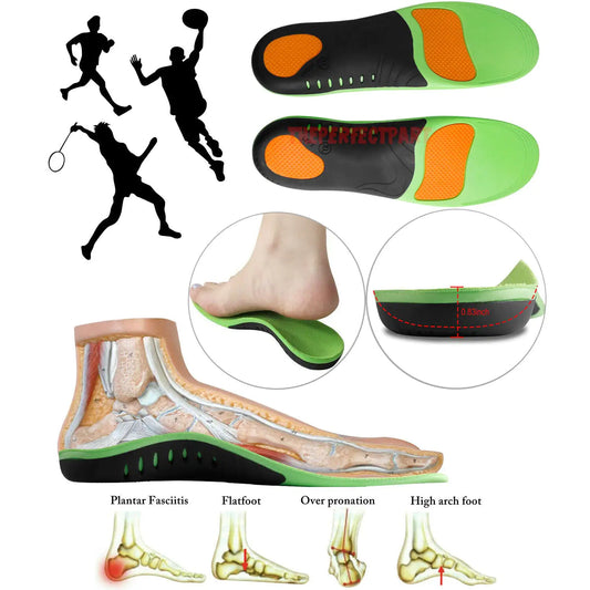 Orthotic Shoe Insoles Inserts Flat Feet High Arch Support For Plantar Fasciitis by Anti Spier