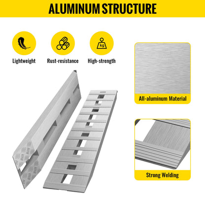 VEVOR 60'X 12 X 2.5inch Aluminum Trailer Ramps 6000LBS Total Beavertail Hook End 1 Pair 2 Ramps by Anti Spier